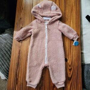 Sherpa fleece pink one piece NWT